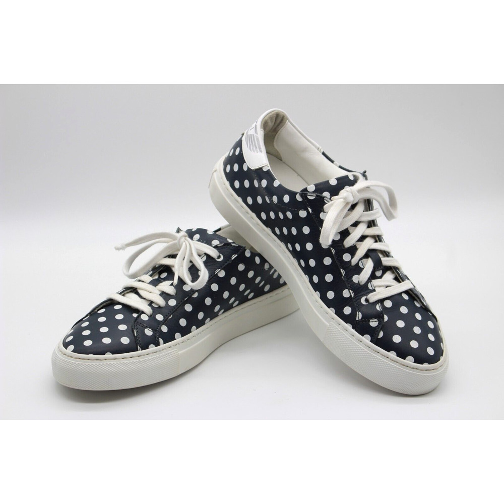 Angeli Womens Italian Made Leather Fashion Shoes Polka Dot Black/White Sz 37 EU